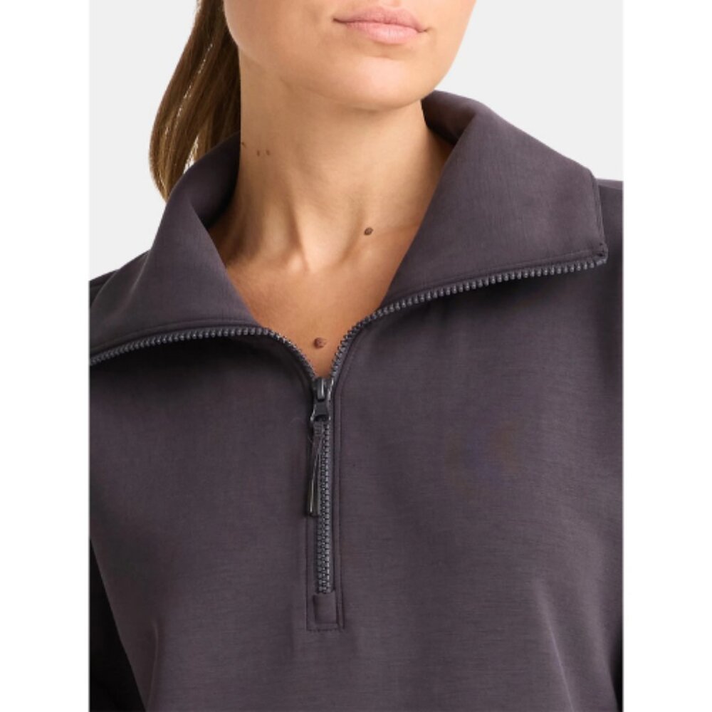 Avia Women's and Women's Plus ScubaKnit Quarter Zip Pullover, Sizes XS-4X - Picture 2 of 3
